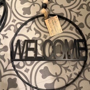 Qty 3- Black Metal Welcome Sign